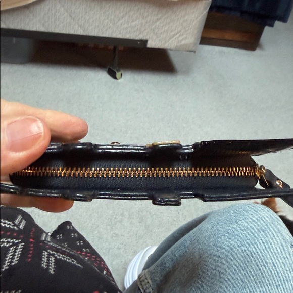Kate Spade Black and Gold Train Coin Purse